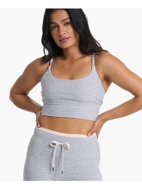 NEW VUORI Long Line Elevation Bra - Light Heather Gray Size M
